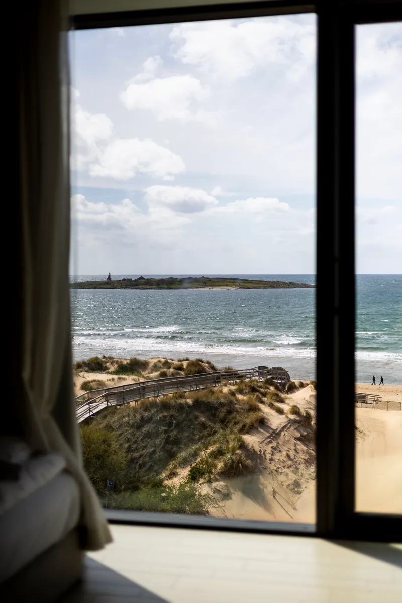 Tylön från hotellrummet