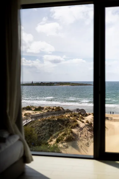 Tylön från hotellrummet